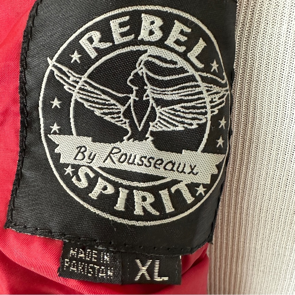 REBEL SPIRIT Red Leather Top Fringe Sleeves Size XL - Picture 5 of 7